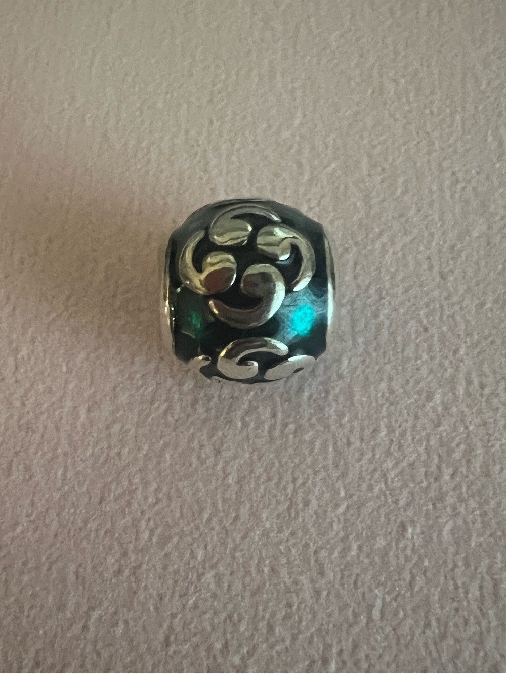 Pandora Zen Charm (Retired) in Teal and Sterling Silver 925 and Enamel